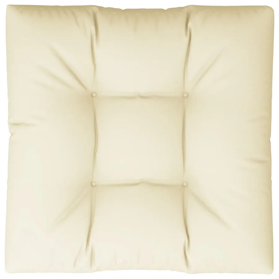 Coussin de palette crème 80x80x12 cm tissu - 6