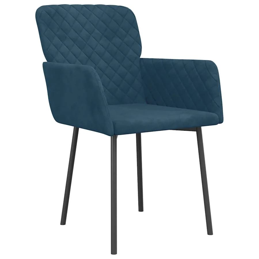 Chaises à manger lot de 2 Bleu Velours - 3
