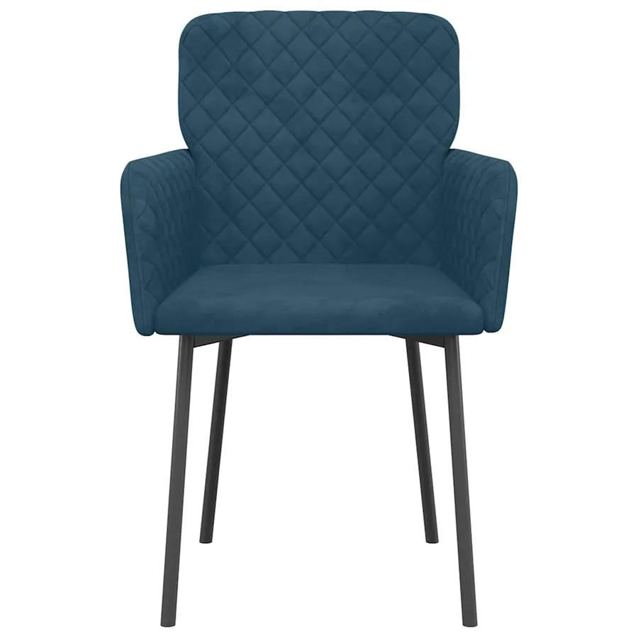 Chaises à manger lot de 2 Bleu Velours - 4