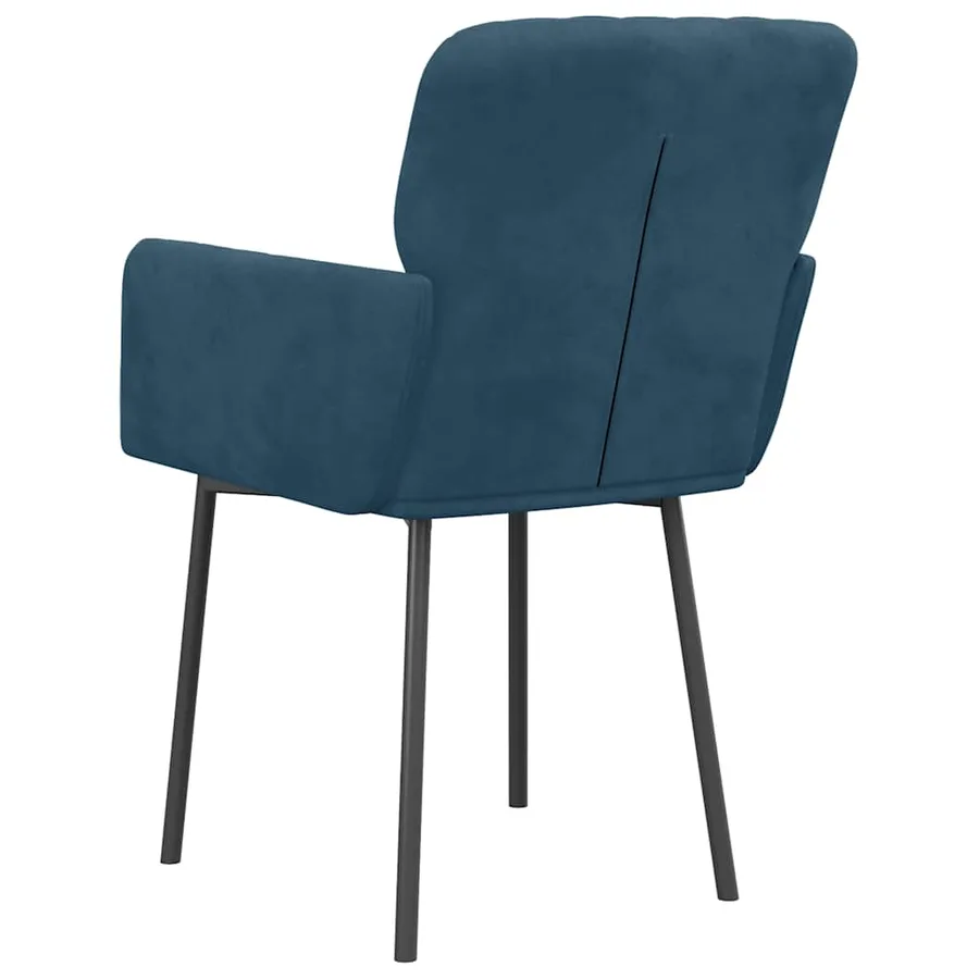 Chaises à manger lot de 2 Bleu Velours - 6