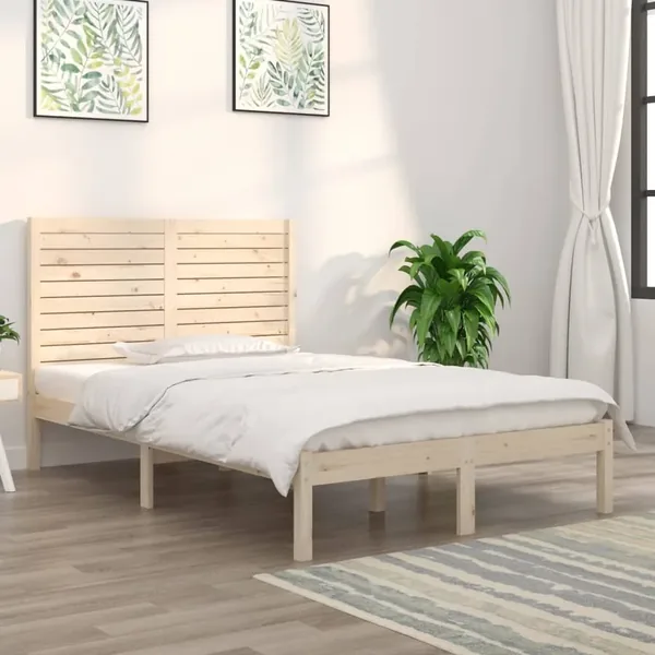 Cadre de lit sans matelas 140x190 cm bois massif