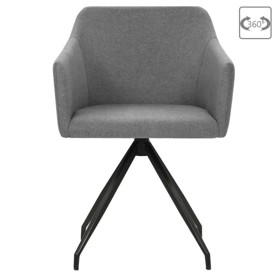 Chaises pivotantes à manger lot de 2 Gris clair Tissu - 7