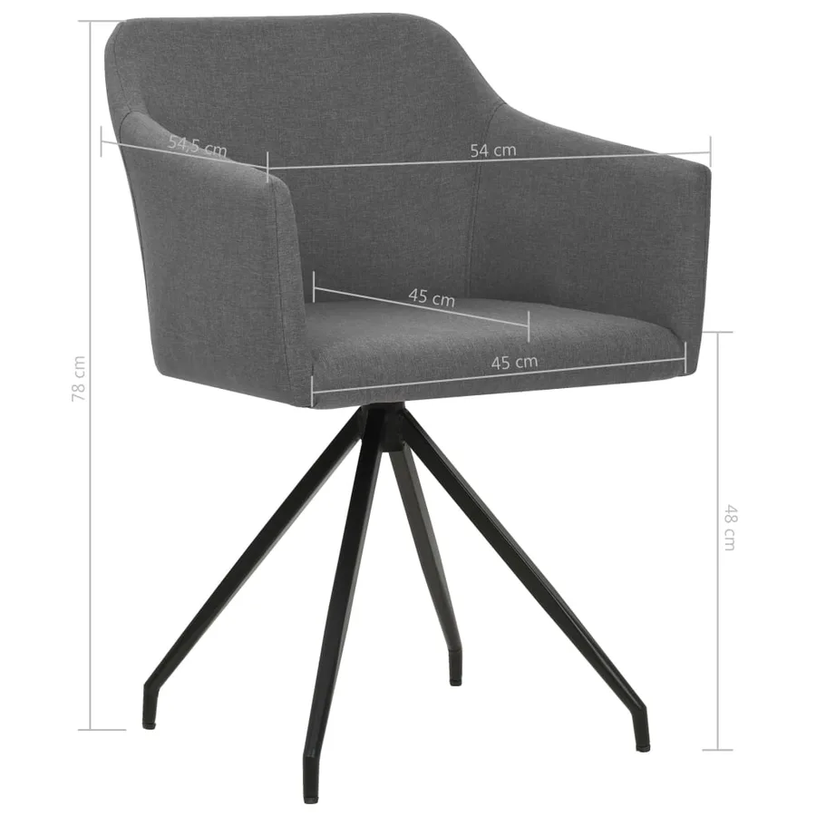 Chaises pivotantes à manger lot de 2 Gris clair Tissu - 8