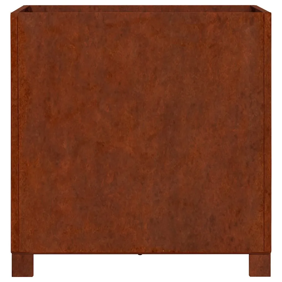 Jardinière avec pieds Rouillé 50x50x50 cm Acier corten - 6
