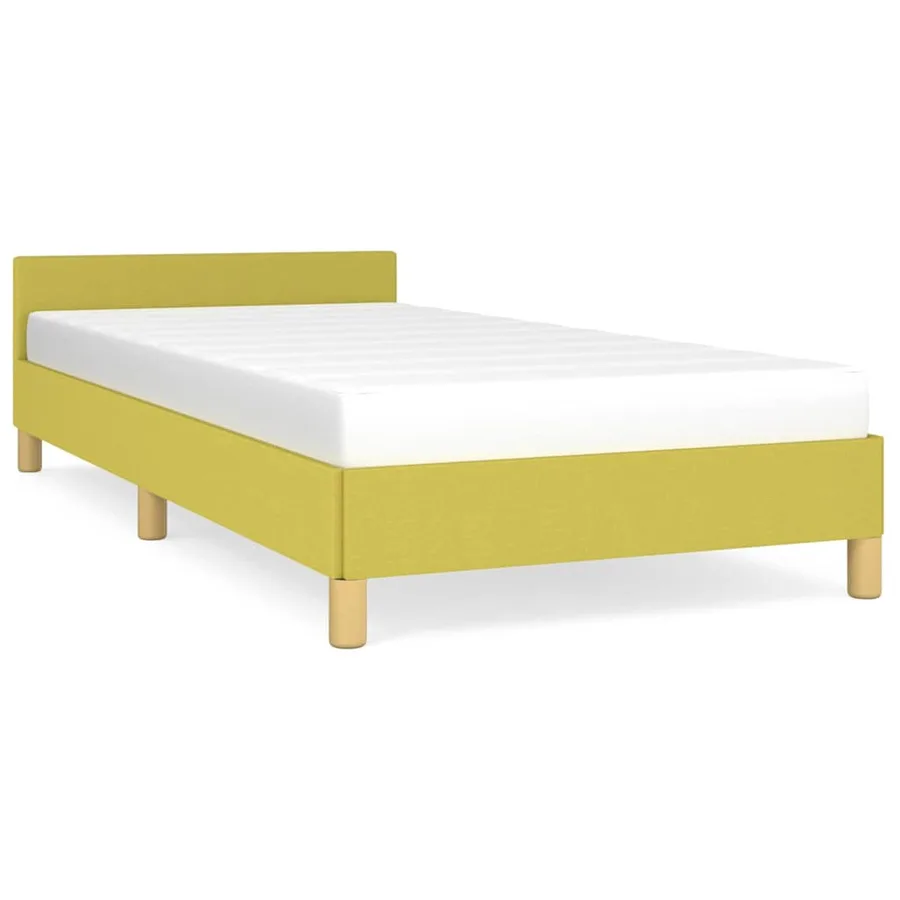 Cadre de lit sans matelas vert 100x200 cm tissu - 2