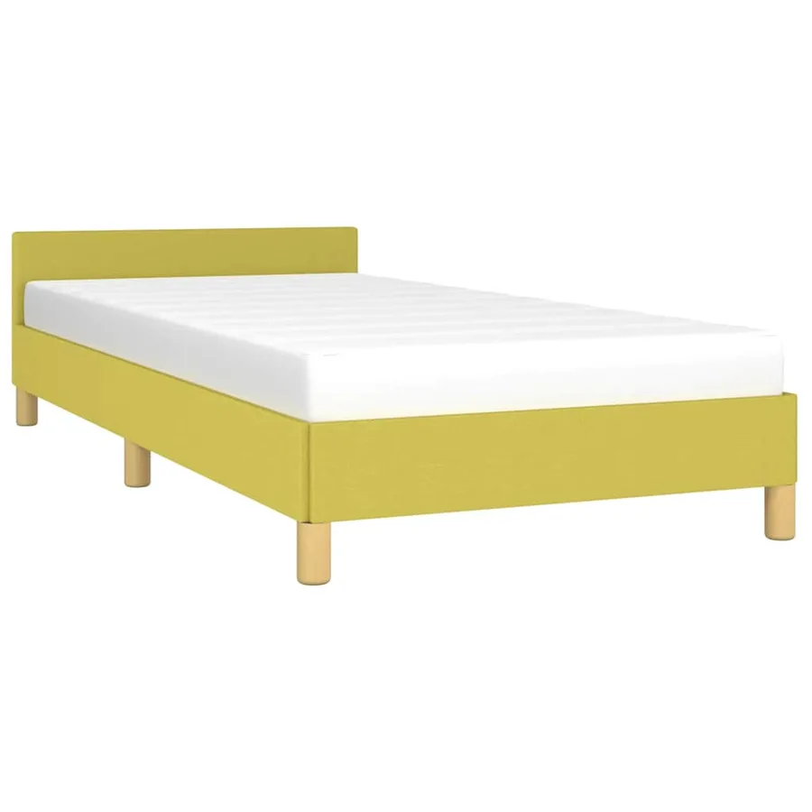 Cadre de lit sans matelas vert 100x200 cm tissu - 3