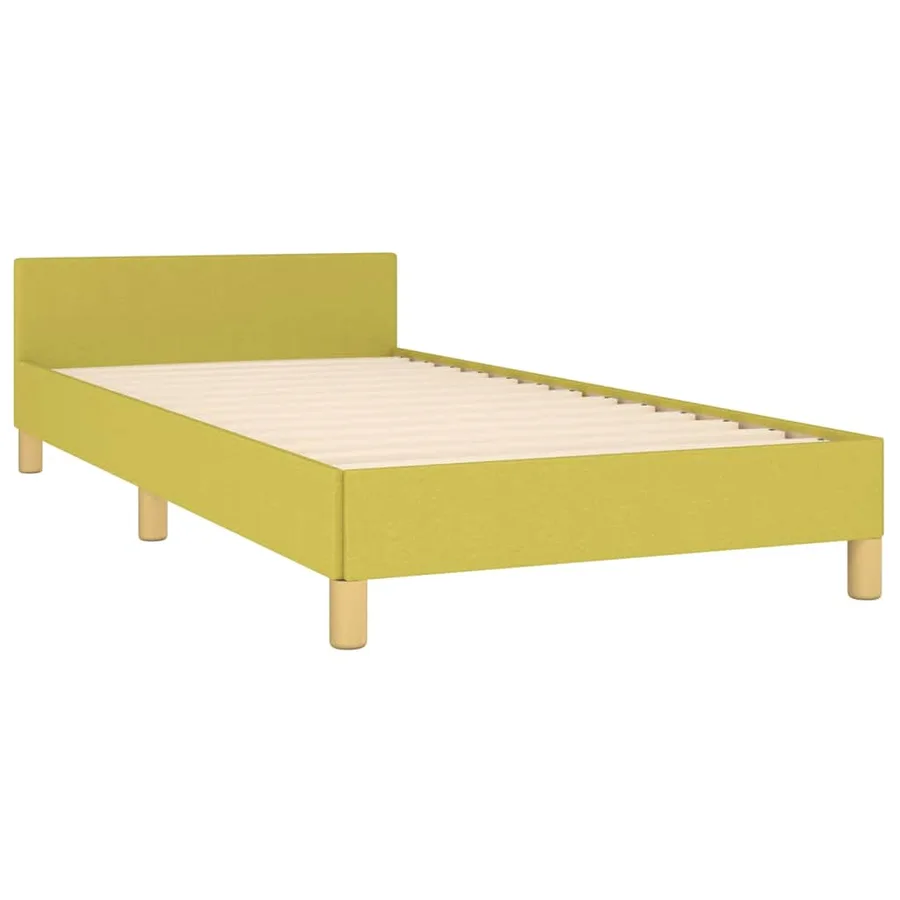 Cadre de lit sans matelas vert 100x200 cm tissu - 4