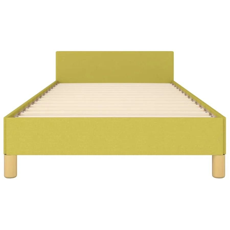 Cadre de lit sans matelas vert 100x200 cm tissu - 5
