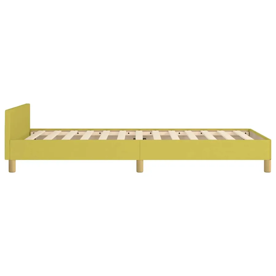 Cadre de lit sans matelas vert 100x200 cm tissu - 6