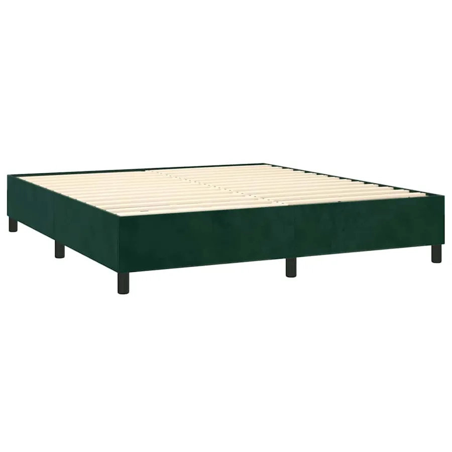 Sommier à lattes de lit et matelas Vert foncé 200x200cm Velours - 4