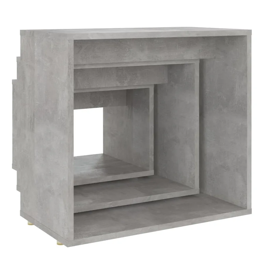 Tables gigognes 3 pcs Gris béton Aggloméré - 8