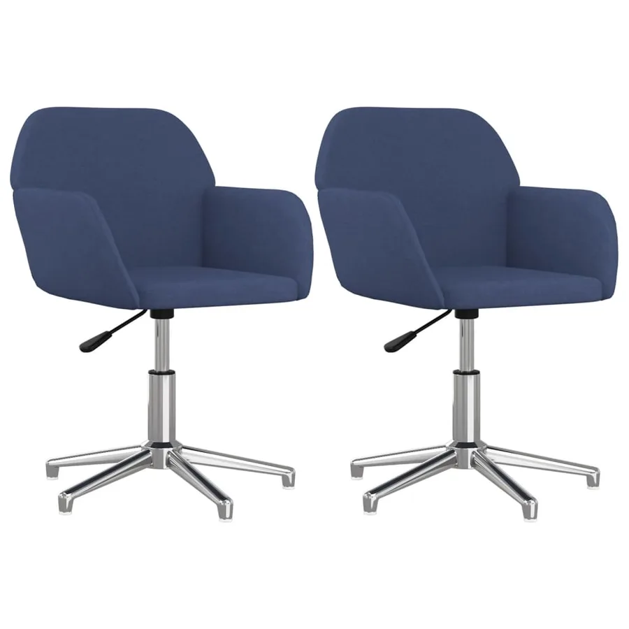Chaises pivotantes à manger lot de 2 bleu tissu - 2