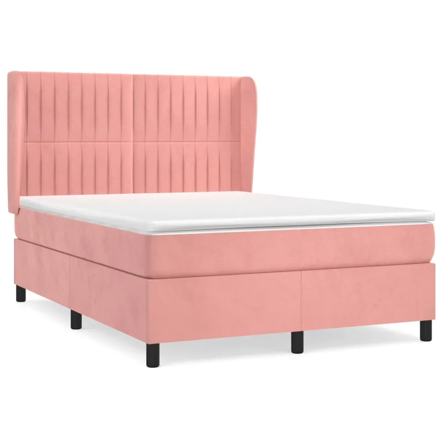 Sommier à lattes de lit avec matelas Rose 140x200 cm Velours - 2