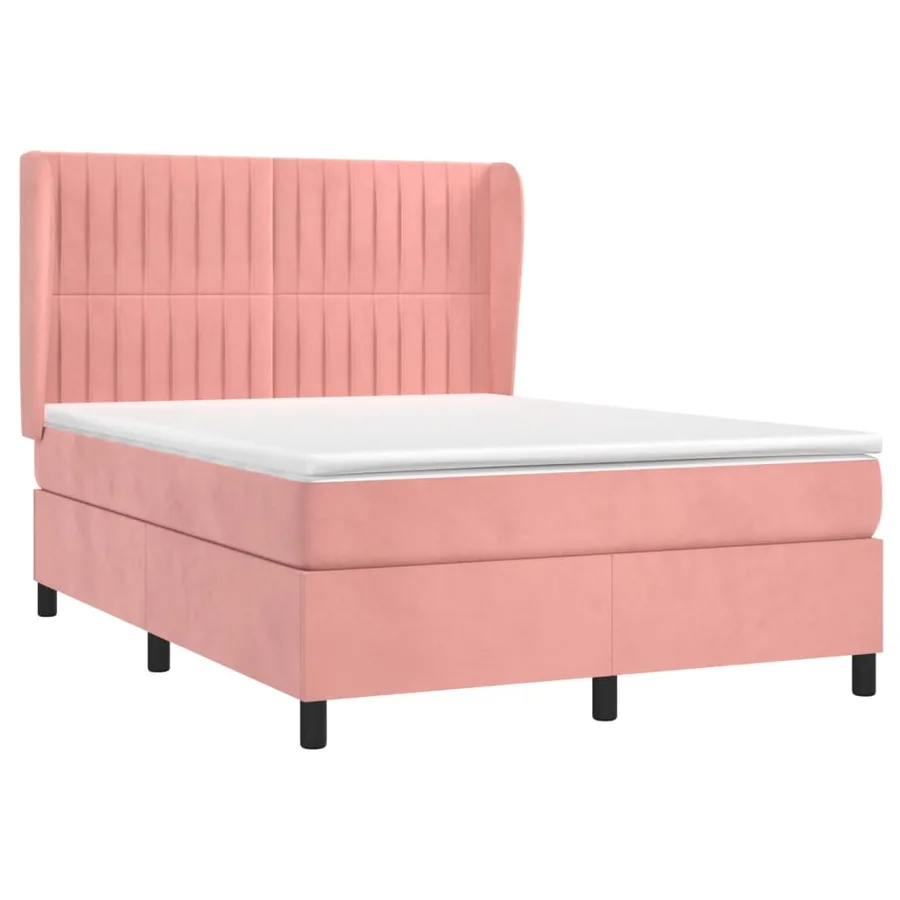 Sommier à lattes de lit avec matelas Rose 140x200 cm Velours - 3