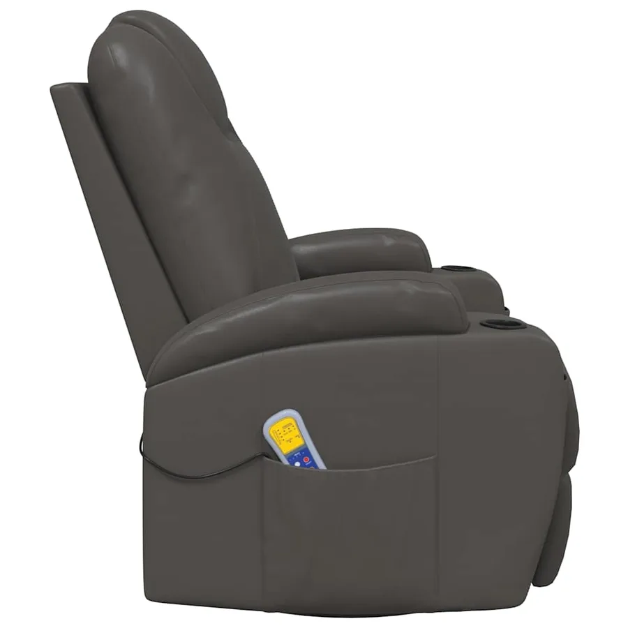 Fauteuil à bascule de massage Anthracite Similicuir - 4