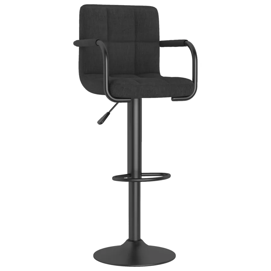 Tabourets de bar lot de 2 noir tissu - 3