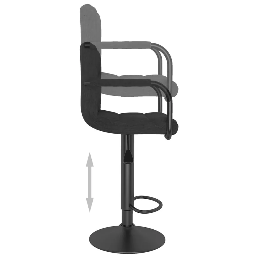 Tabourets de bar lot de 2 noir tissu - 7