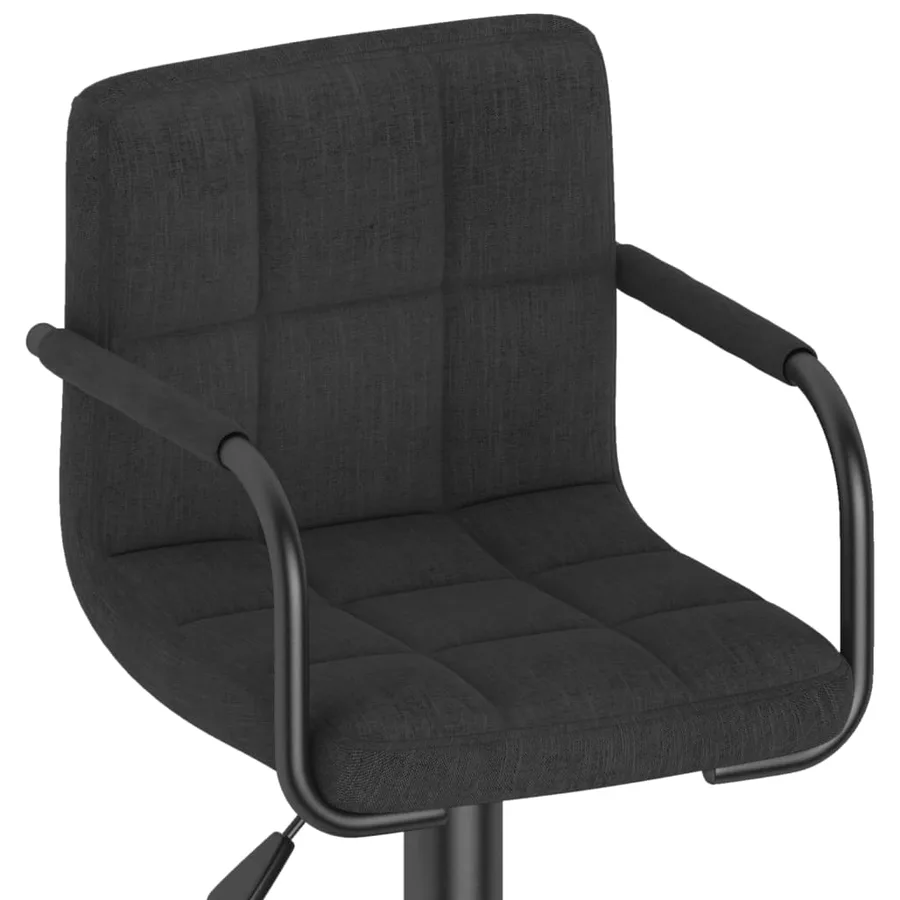 Tabourets de bar lot de 2 noir tissu - 8