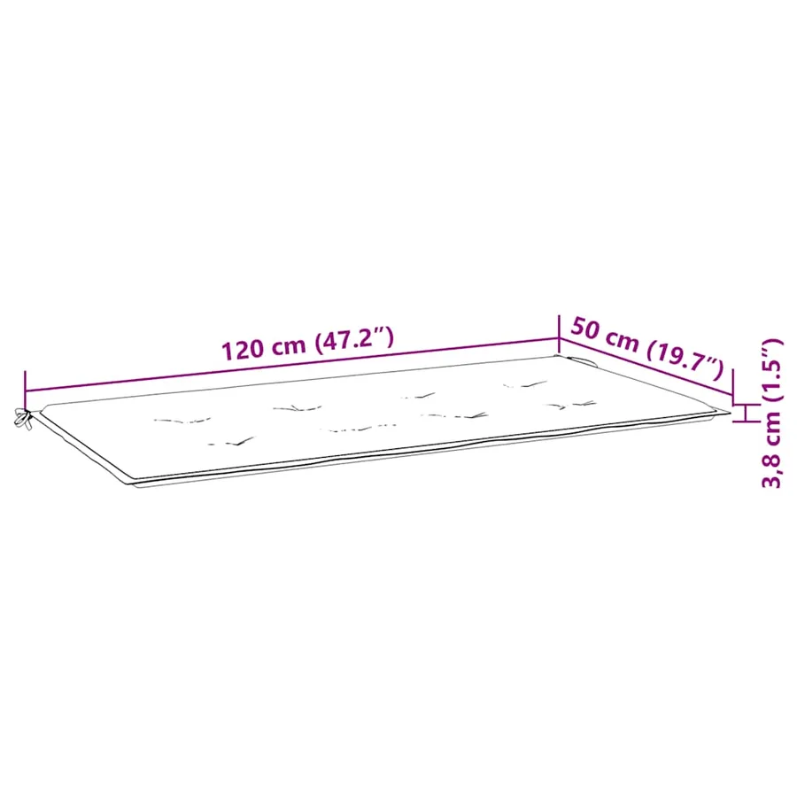 Banc de jardin 2 places avec coussin 120 cm Bois d'eucalyptus - 11