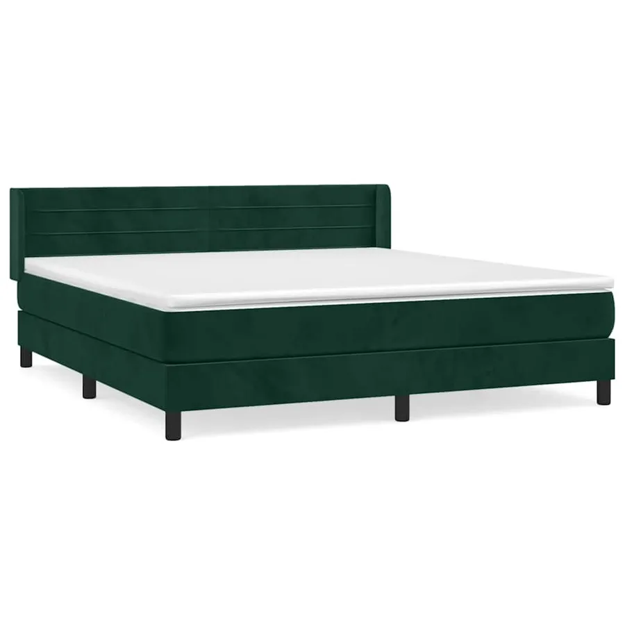 Sommier à lattes de lit et matelas Vert foncé 160x200cm Velours - 2