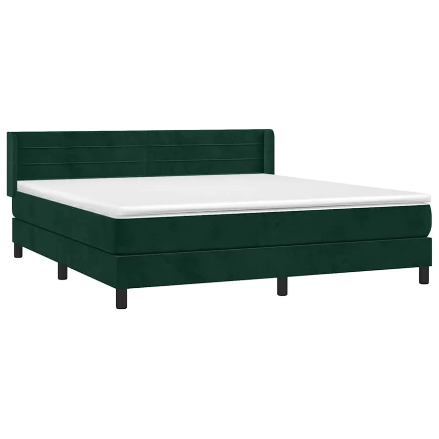 Sommier à lattes de lit et matelas Vert foncé 160x200cm Velours - 3