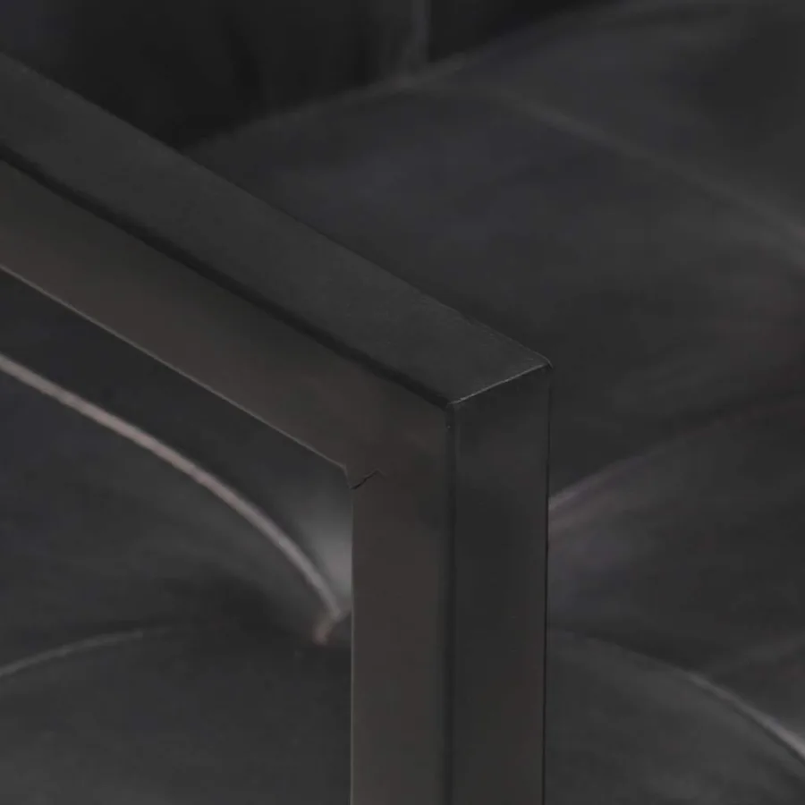 Chaises à manger cantilever lot de 2 noir cuir véritable - 6