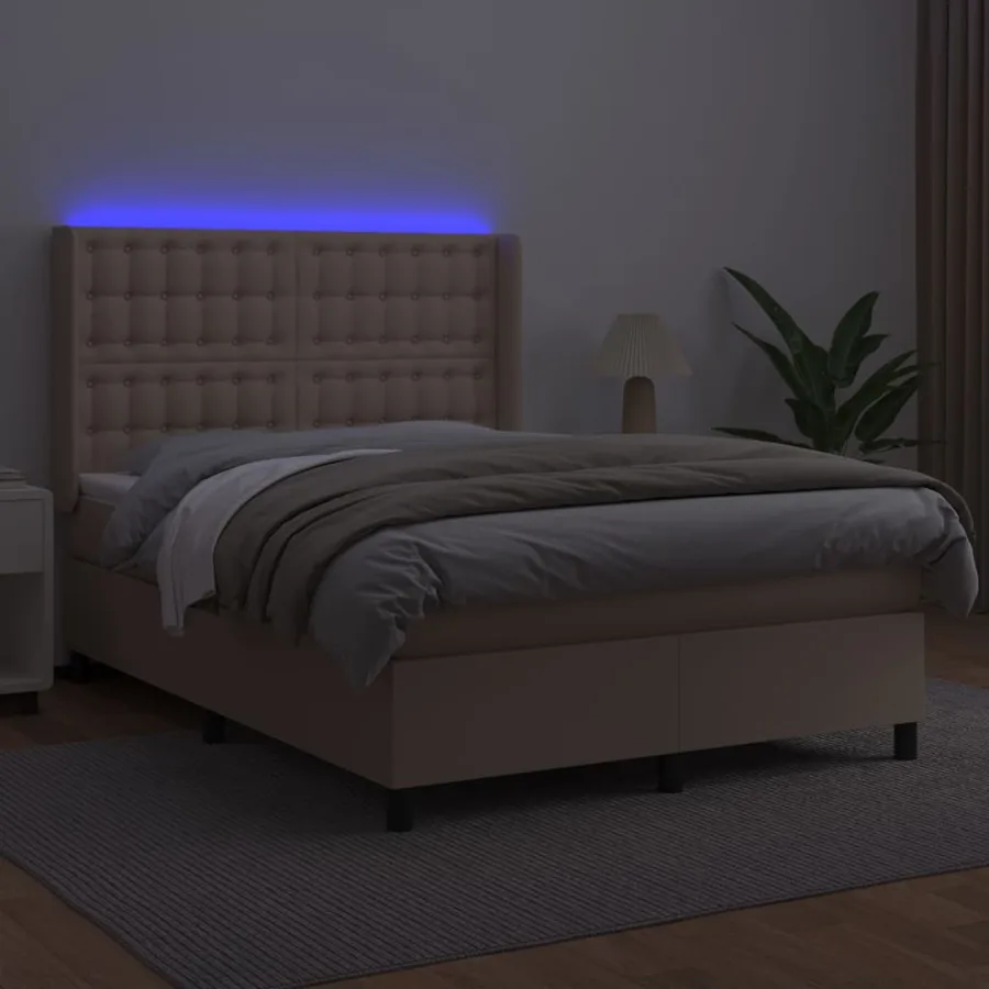 Sommier à lattes de lit matelas LED Cappuccino 140x190 cm - 3