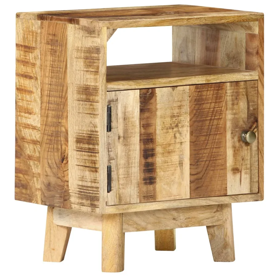 Table de chevet 40x30x50 cm Bois de manguier brut - 10