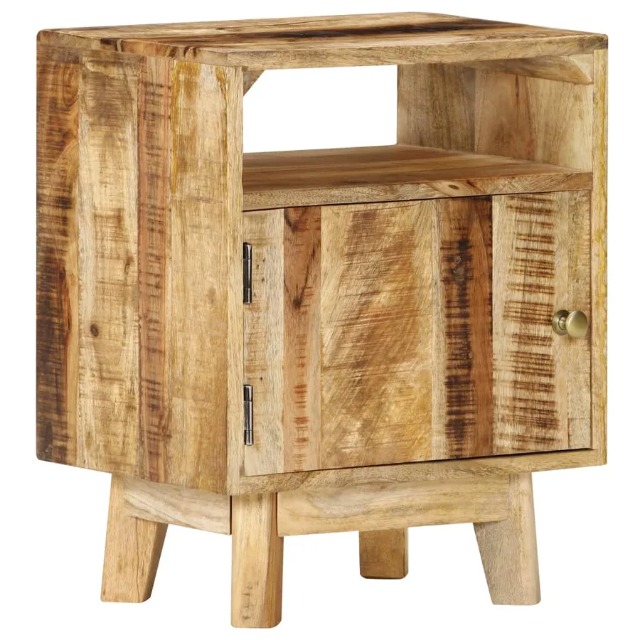 Table de chevet 40x30x50 cm Bois de manguier brut - 11