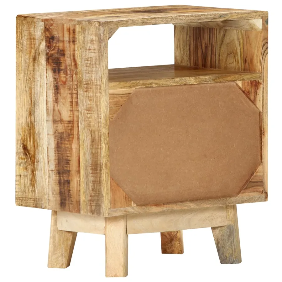 Table de chevet 40x30x50 cm Bois de manguier brut - 4