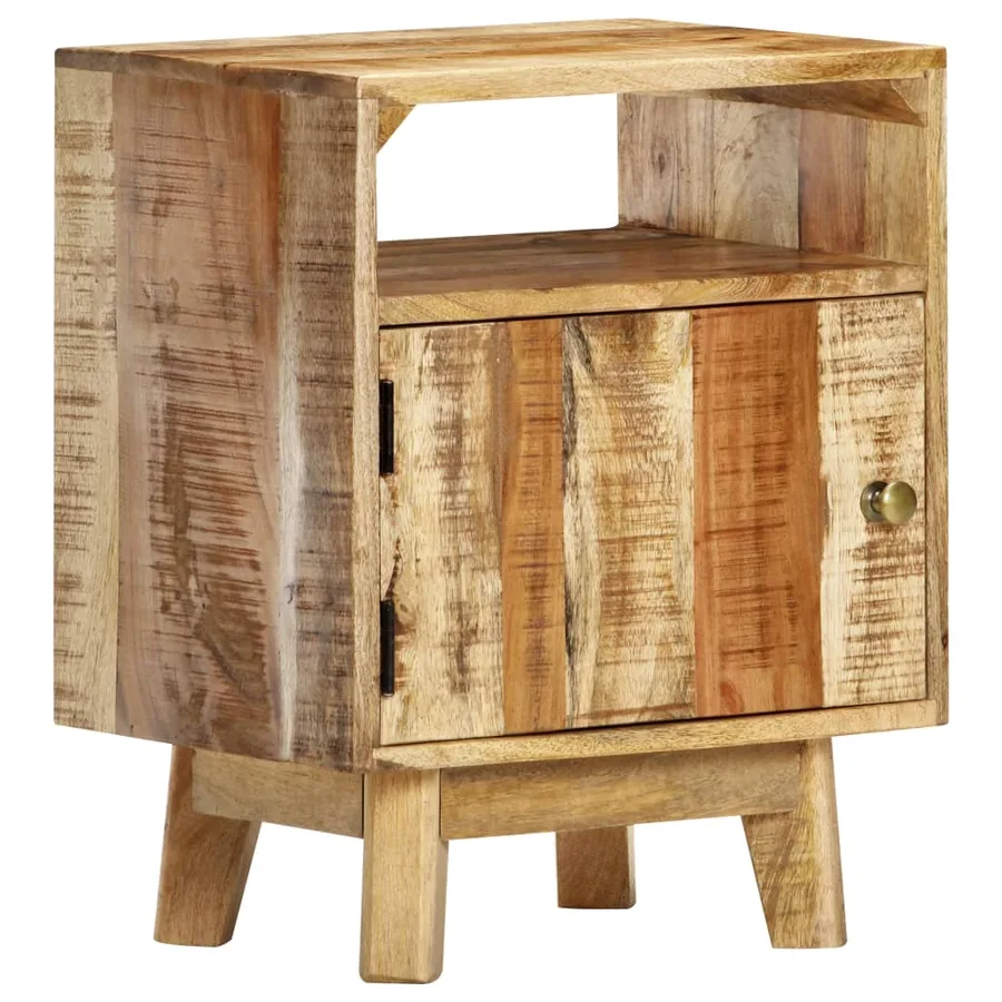 Table de chevet 40x30x50 cm Bois de manguier brut - 8