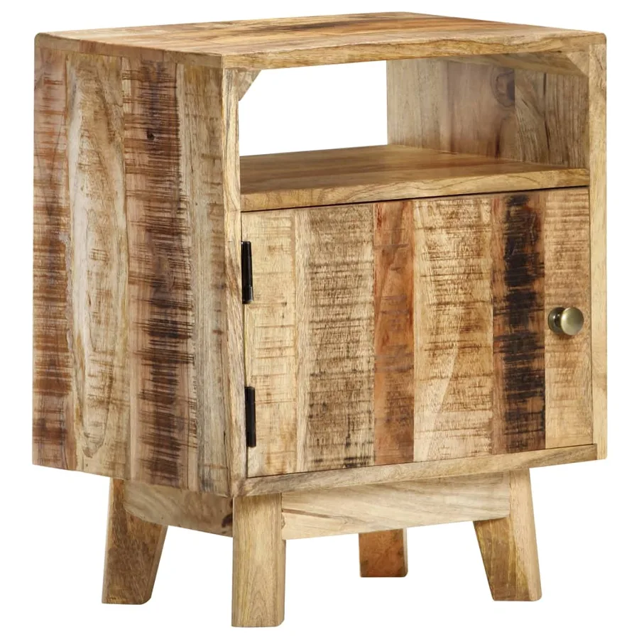 Table de chevet 40x30x50 cm Bois de manguier brut - 9