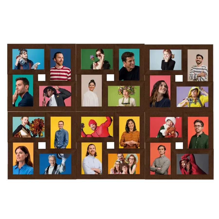 Collage de cadres photo de photo 24x(10x15 cm) Marron foncé MDF - 2