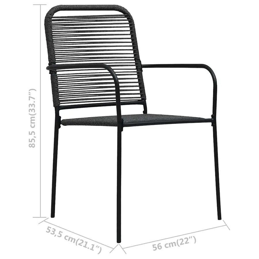 Ensemble à manger de jardin 7 pcs noir verre et acier - 14