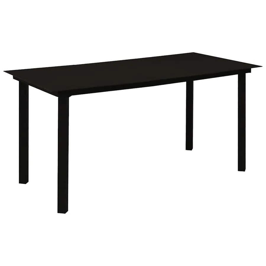 Ensemble à manger de jardin 7 pcs noir verre et acier - 3