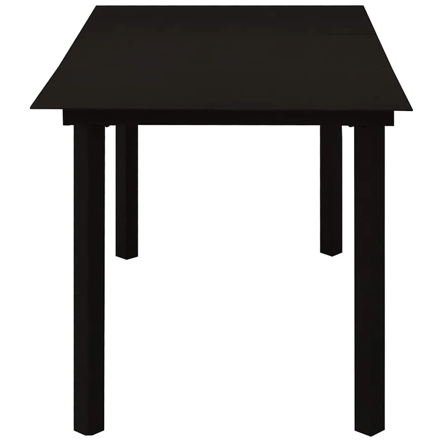 Ensemble à manger de jardin 7 pcs noir verre et acier - 5