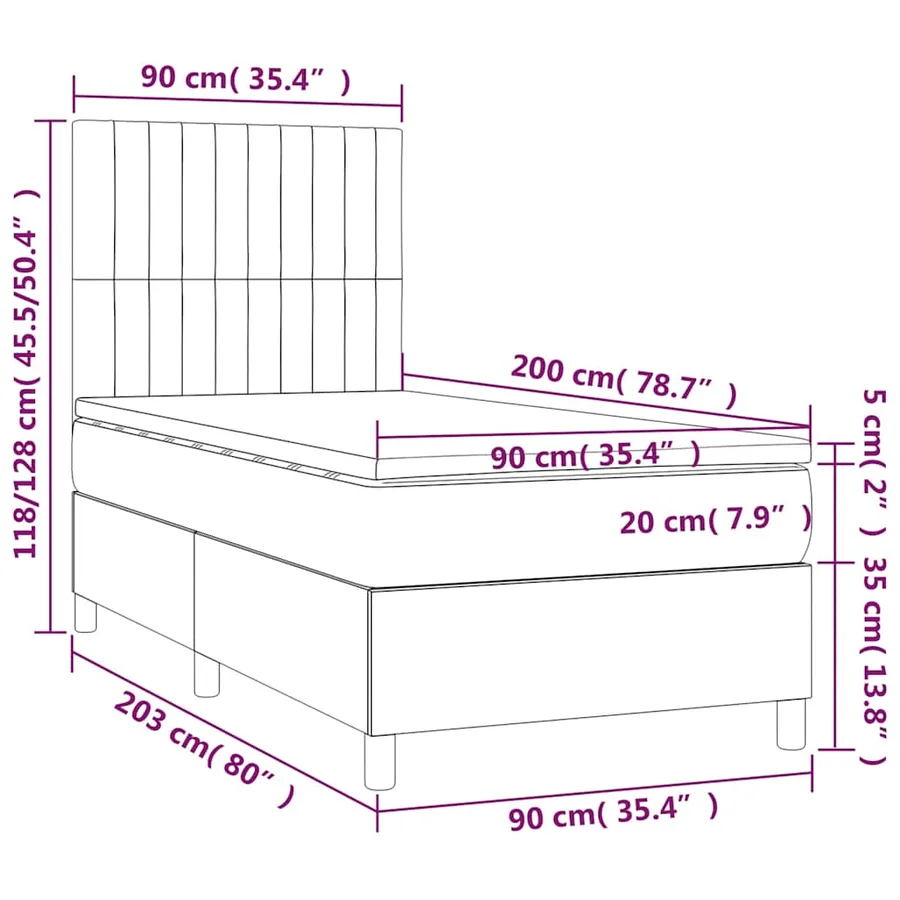Sommier à lattes de lit avec matelas Vert foncé 90x200 cm - 7