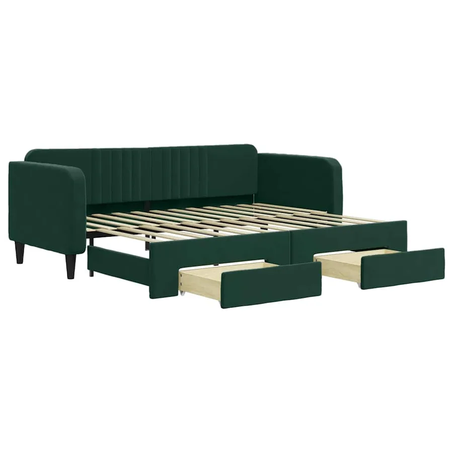 Lit de jour avec gigogne et tiroirs sans matelas 90x200 cm - 2