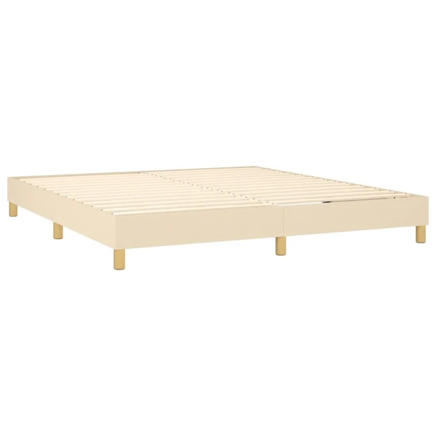 Sommier à lattes de lit avec matelas Crème 160x200 cm Tissu - 4