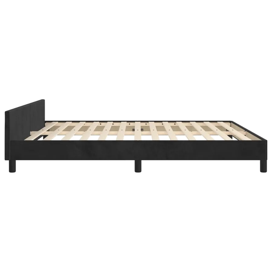 Cadre de lit sans matelas noir 160x200 cm velours - 7