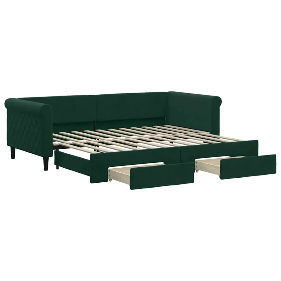 Lit de jour avec gigogne et tiroirs sans matelas 90x200 cm - 2