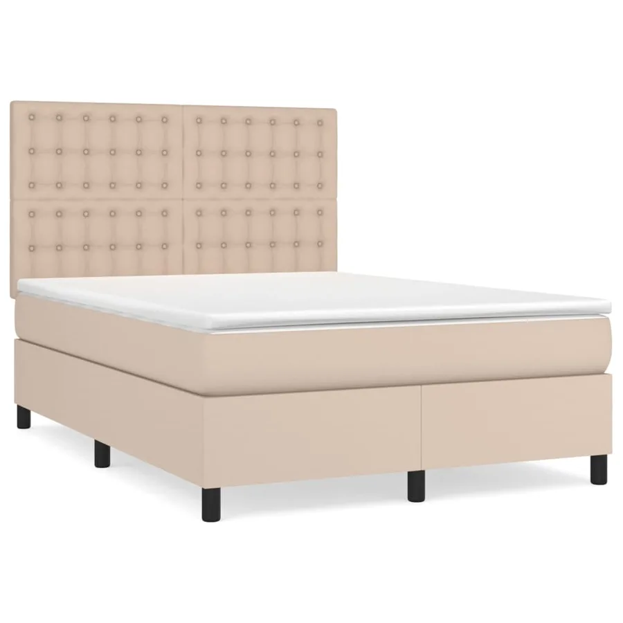 Sommier à lattes de lit avec matelas Cappuccino 140x190 cm - 2