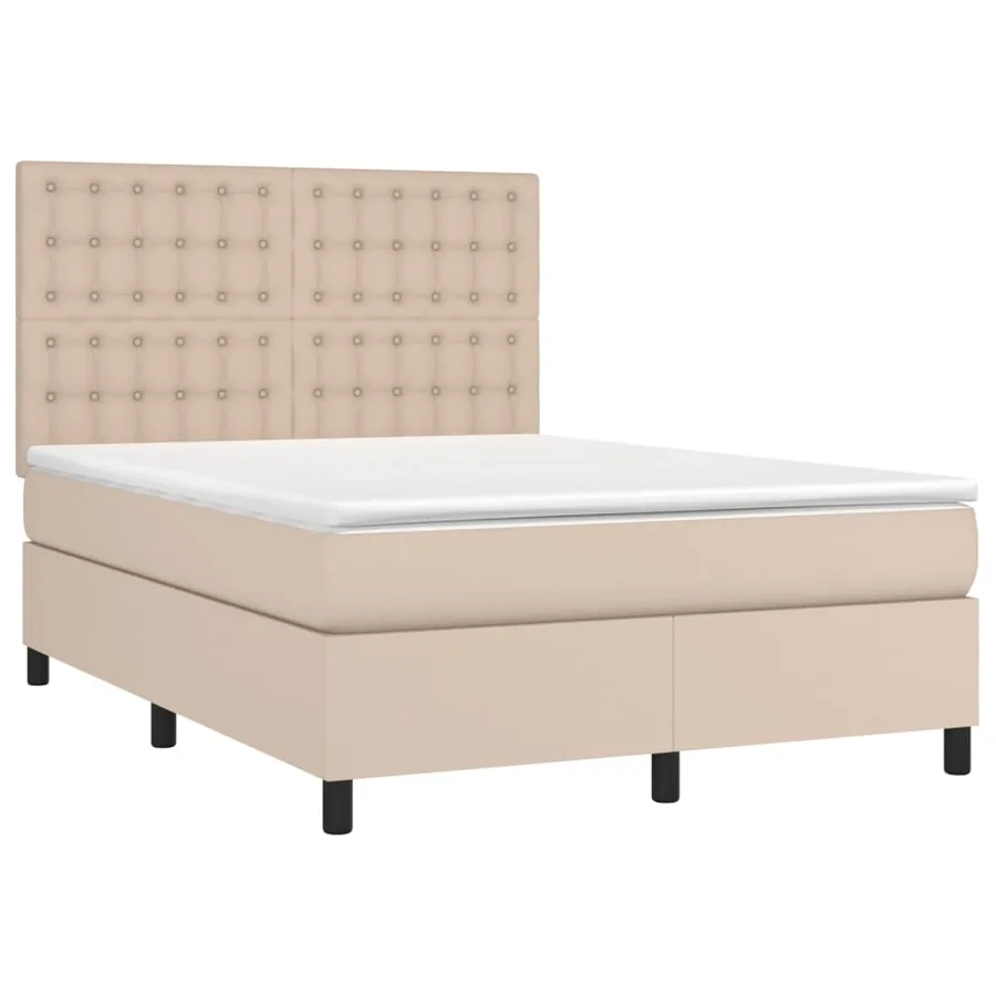 Sommier à lattes de lit avec matelas Cappuccino 140x190 cm - 3