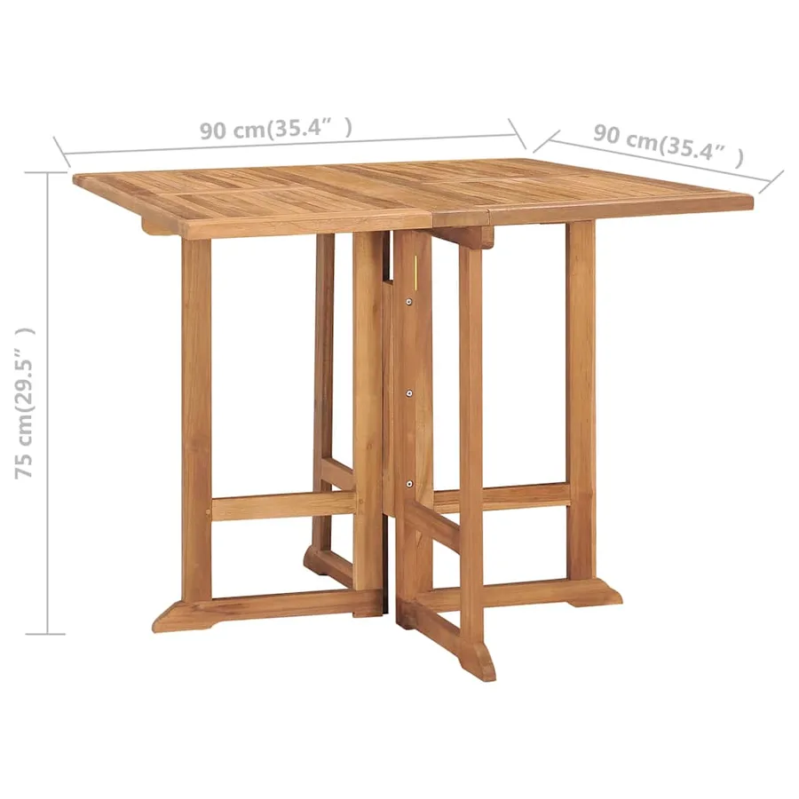 Ensemble à manger d'extérieur pliable 5 pcs Bois solide de teck - 11