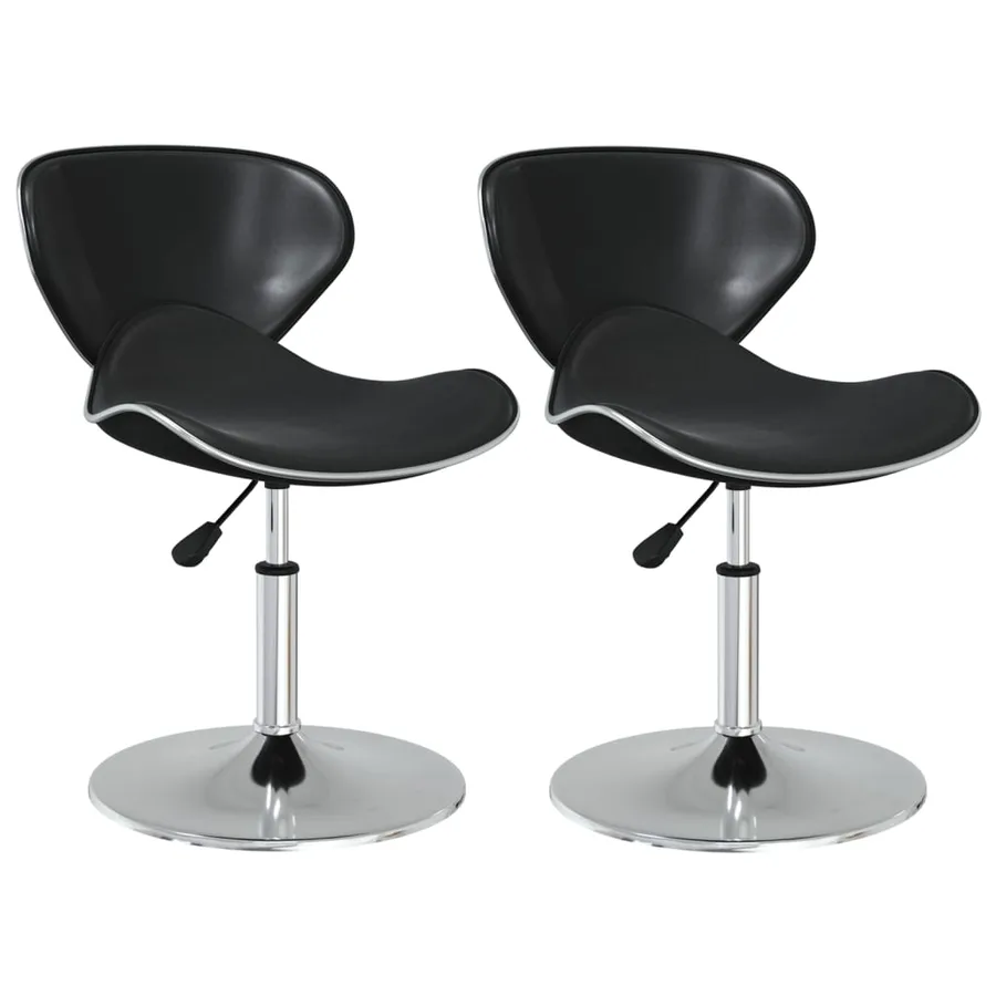 Chaises à manger lot de 2 noir similicuir - 2