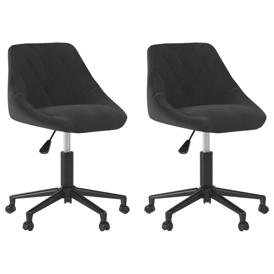 Chaises pivotantes à manger lot de 2 noir velours - 2
