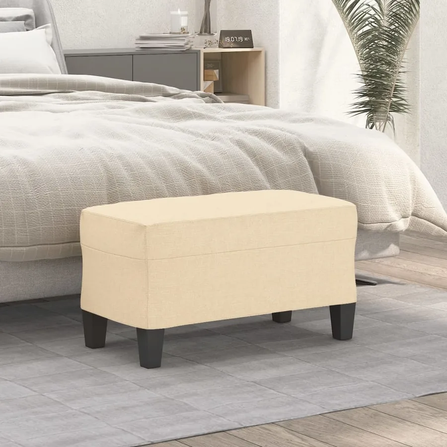 Banc Crème 70x35x41 cm Tissu