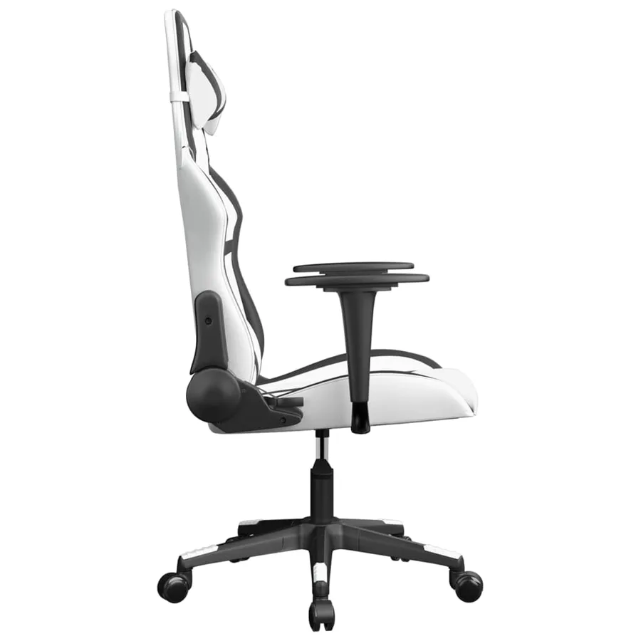 Chaise de jeu Blanc et noir Similicuir - 4