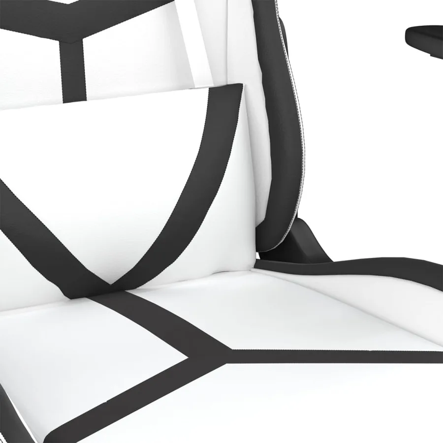 Chaise de jeu Blanc et noir Similicuir - 8