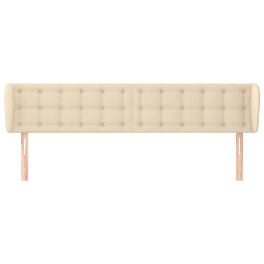 Tête de lit avec oreilles Crème 163x23x78/88 cm Tissu - 3